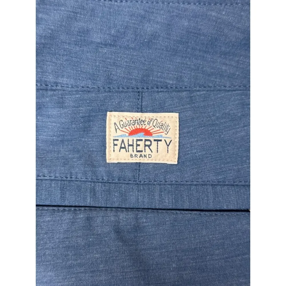 Faherty All Day Shorts 36 Mens Blue